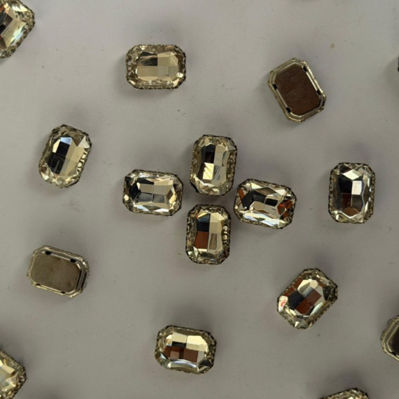 50 Pcs Rectangle Sew-on Stone