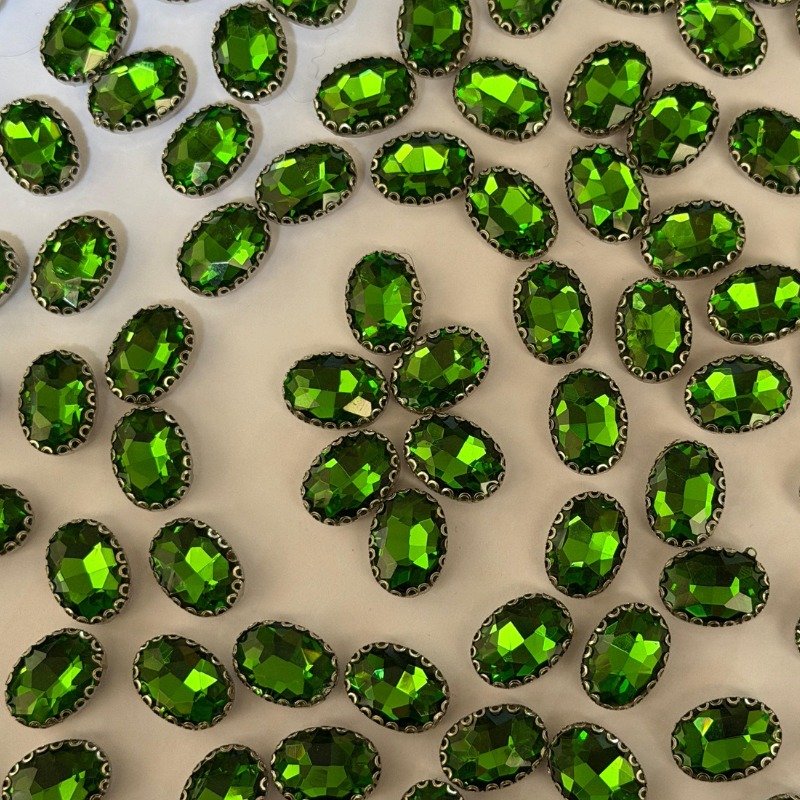 50 Pcs Acrylic Ellipse Green