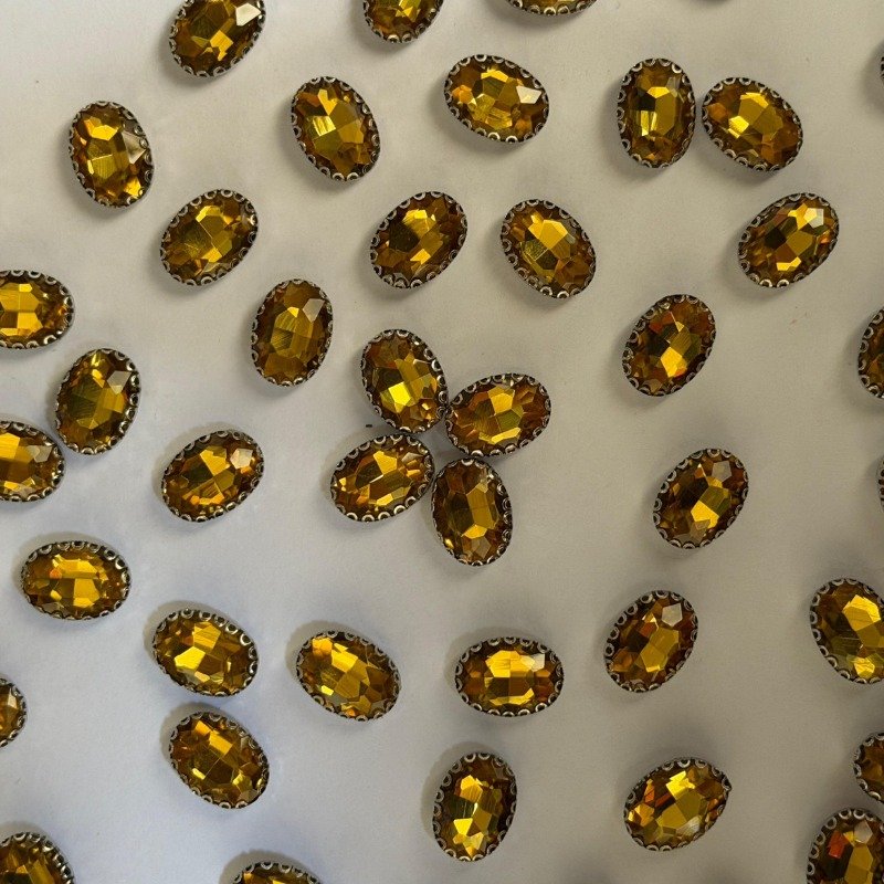 50 Pcs Acrylic Ellipse Yellow