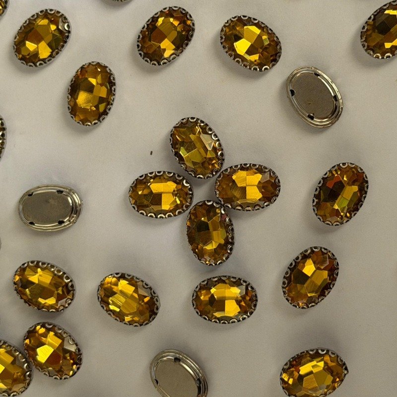 50 Pcs Acrylic Ellipse Yellow