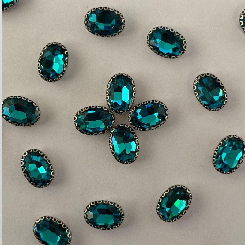50 Pcs Acrylic Ellipse Ferozi