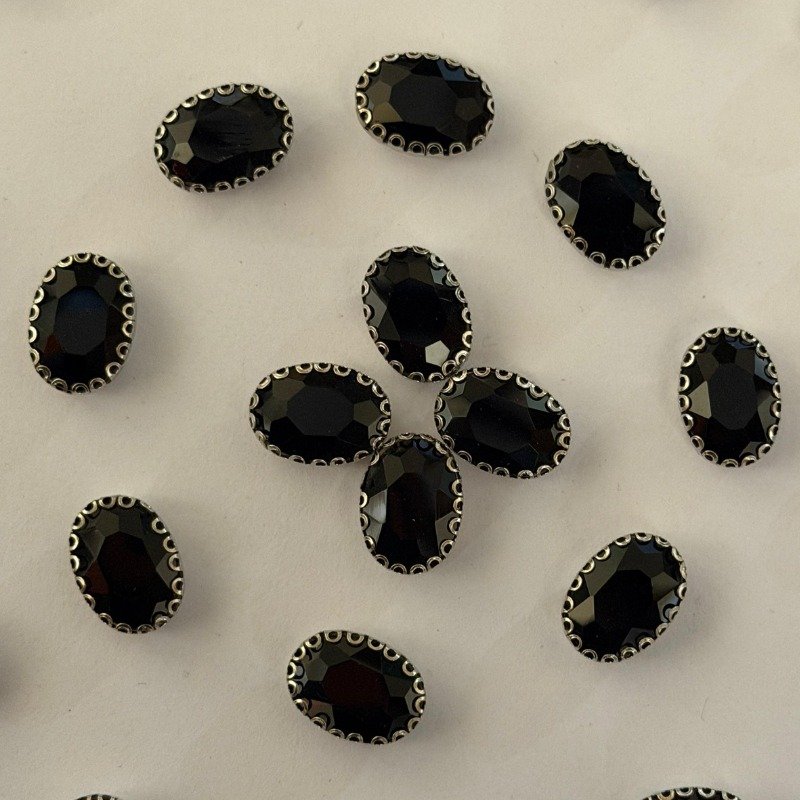 50 Pcs Acrylic Ellipse Black
