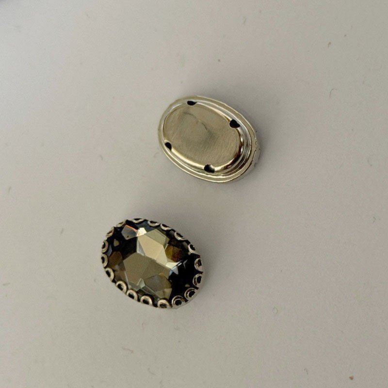 50 Pcs Acrylic Ellipse Gray