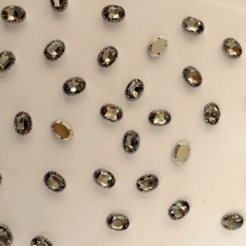50 Pcs Acrylic Ellipse Gray